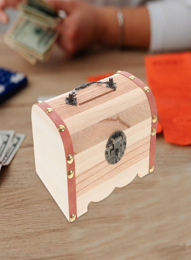 ياردوي حصالة نقود خشبية صلبة من ياردوي مع قفل، حصالة نقود للأطفال، وعاء لحفظ العملات المعدنية، مناسبة للمنزل والمكتب، صندوق نقود خشبي قابل للتلوين، مناسب للأطفال الصغار والأطفال. - Image 3